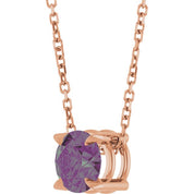 14K Rose 6 mm Lab-Grown Alexandrite 16-18" Necklace
