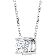 Sterling Silver 6 mm Natural White Sapphire 16-18" Necklace