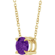 14K Yellow 6 mm Natural Amethyst 16-18" Necklace