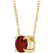14K Yellow 6 mm Natural Mozambique Garnet 16-18" Necklace