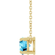 14K Yellow 6 mm Natural Aquamarine 16-18" Necklace