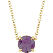 14K Yellow 6 mm Lab-Grown Alexandrite 16-18" Necklace