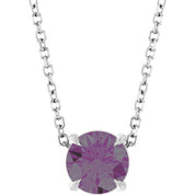 Sterling Silver 6 mm Lab-Grown Alexandrite 16-18" Necklace