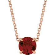 14K Rose 6 mm Natural Mozambique Garnet 16-18" Necklace