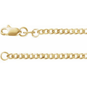 14K Yellow 1.95 mm Curb 24" Chain