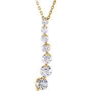 14K Yellow 7/8 CTW Natural Diamond Journey 18" Necklace
