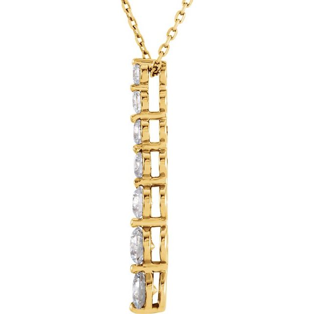 14K Yellow 7/8 CTW Natural Diamond Journey 18" Necklace