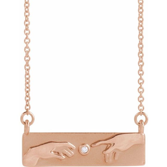 14K Rose Creation of Adam Natural Diamond Necklace - .0075 CTW