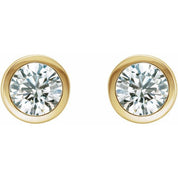 14K Yellow 1 CTW Natural Diamond Bezel-Set Earrings