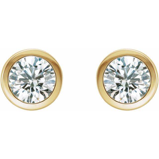14K Yellow 1 CTW Natural Diamond Bezel-Set Earrings