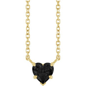 14K Yellow Natural Onyx Solitaire 18" Necklace