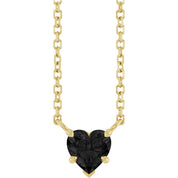 14K Yellow Natural Onyx Solitaire 18" Necklace