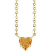 14K Yellow Natural Citrine Solitaire 18" Necklace