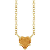14K Yellow Natural Citrine Solitaire 18" Necklace