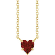 14K Yellow Natural Mozambique Garnet Solitaire 18" Necklace
