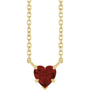14K Yellow Natural Mozambique Garnet Solitaire 18" Necklace