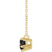 14K Yellow Natural Onyx Solitaire 18" Necklace