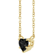 14K Yellow Natural Onyx Solitaire 18" Necklace