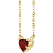 14K Yellow Natural Mozambique Garnet Solitaire 18" Necklace