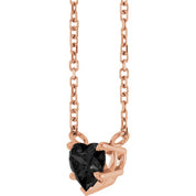 14K Rose Natural Onyx Solitaire 18" Necklace