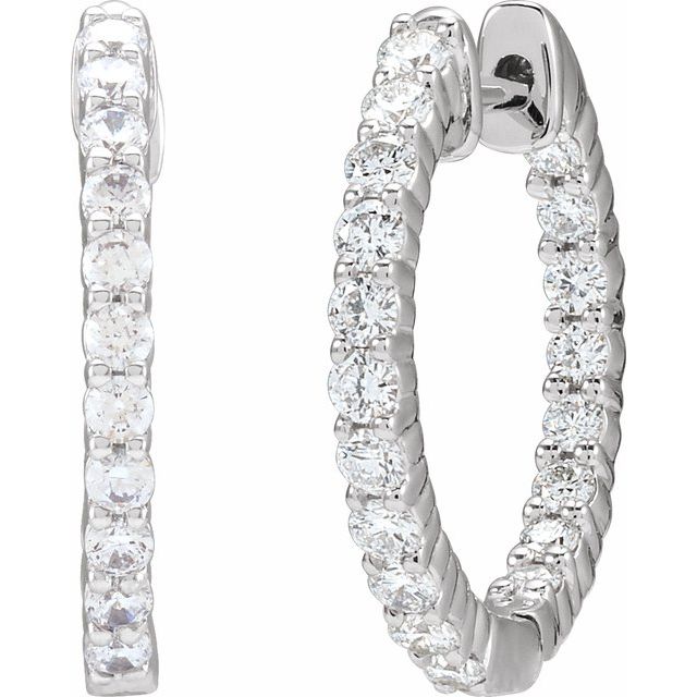 4 CTW Lab-Grown Diamond Inside-Outside Hinged 17.2 mm Hoop Earrings