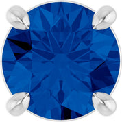 Platinum 5.5 mm Lab-Grown Blue Sapphire Pendant