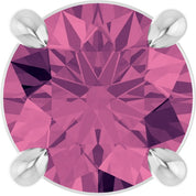 Sterling Silver 5.5 mm Natural Pink Tourmaline Pendant