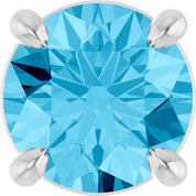 Platinum 5.5 mm Natural Aquamarine Pendant