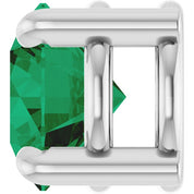 14K White 5.5 mm Lab-Grown Emerald Pendant