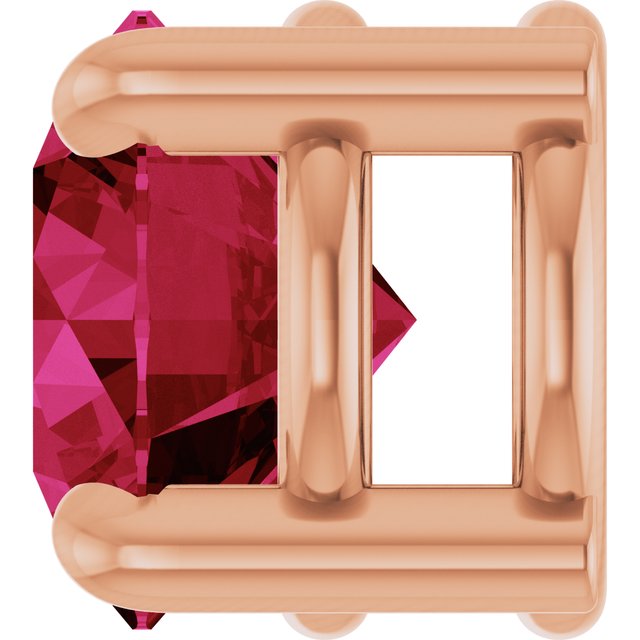 14K Rose 5.5 mm Lab-Grown Ruby Pendant