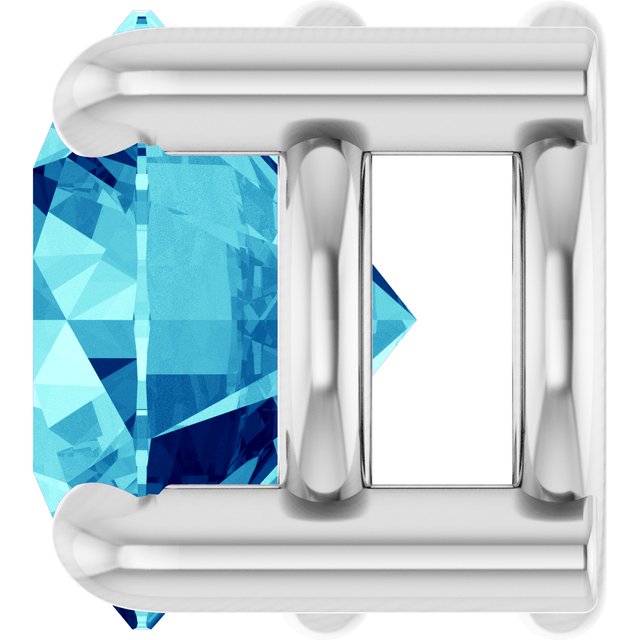 Sterling Silver 5.5 mm Natural Blue Zircon Pendant