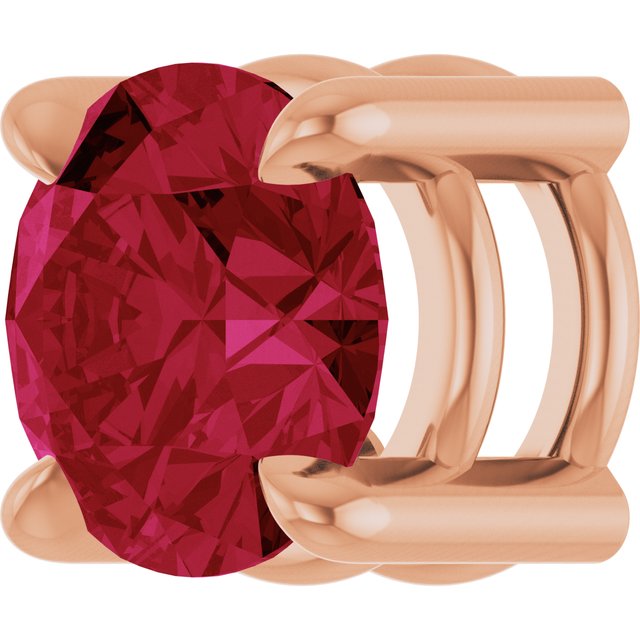 14K Rose 5.5 mm Lab-Grown Ruby Pendant