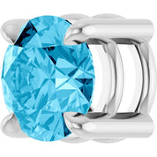 14K White 5.5 mm Natural Aquamarine Pendant
