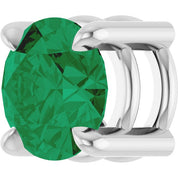 14K White 5.5 mm Lab-Grown Emerald Pendant