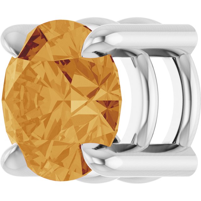 Sterling Silver 5.5 mm Natural Citrine Pendant