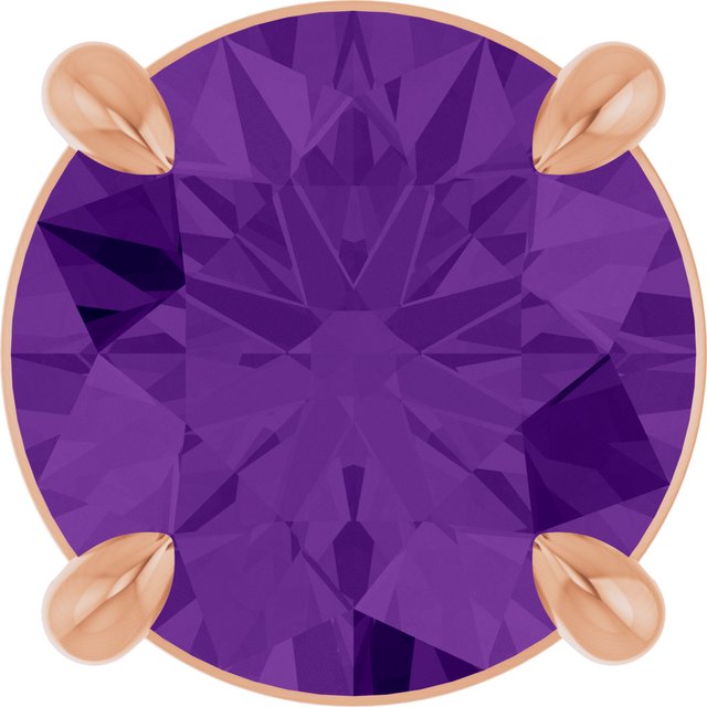14K Rose 6.5 mm Natural Amethyst Pendant