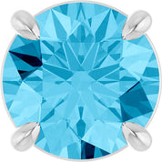 Sterling Silver 6.5 mm Natural Aquamarine Pendant