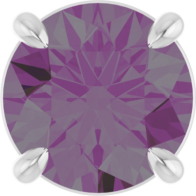 14K White 6.5 mm Lab-Grown Alexandrite Pendant