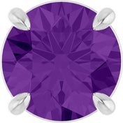 Platinum 6.5 mm Natural Amethyst Pendant