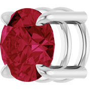 Sterling Silver 6.5 mm Lab-Grown Ruby Pendant