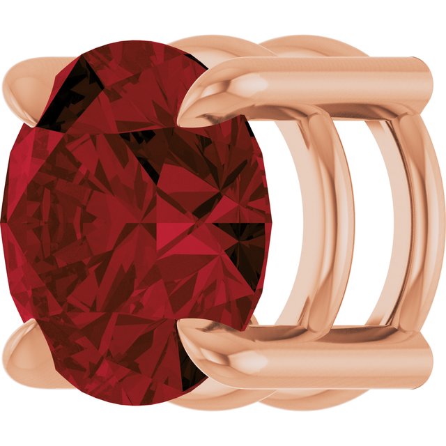14K Rose 6.5 mm Natural Mozambique Garnet Pendant