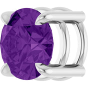 Platinum 6.5 mm Natural Amethyst Pendant