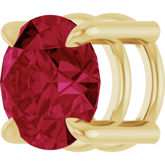 14K Yellow 6.5 mm Lab-Grown Ruby Pendant