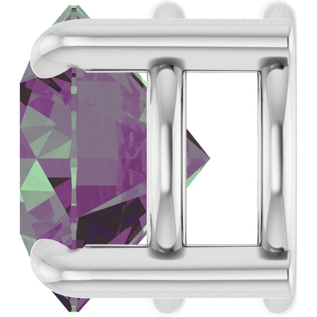 14K White 6.5 mm Lab-Grown Alexandrite Pendant