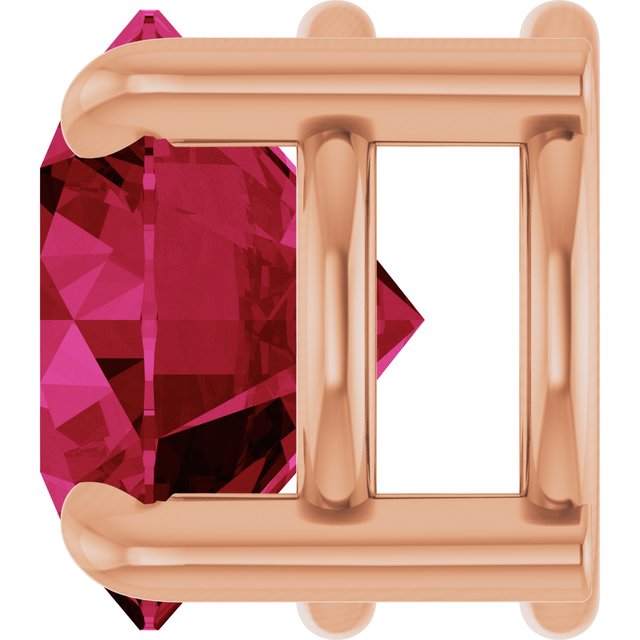 14K Rose 6.5 mm Lab-Grown Ruby Pendant