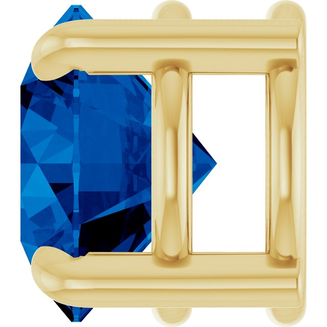 14K Yellow 6.5 mm Lab-Grown Blue Sapphire Pendant