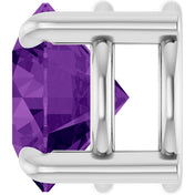 14K White 6.5 mm Natural Amethyst Pendant