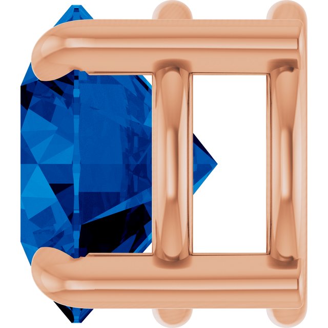 14K Rose 6.5 mm Lab-Grown Blue Sapphire Pendant