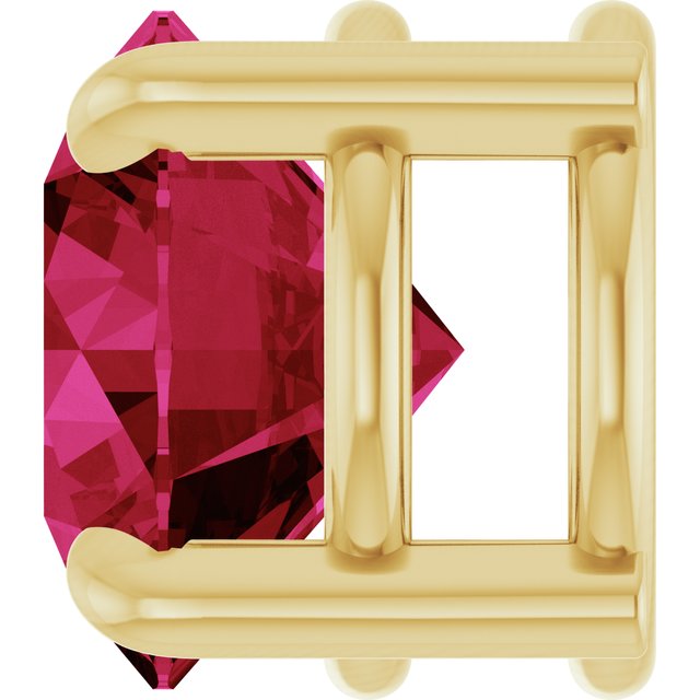 14K Yellow 6.5 mm Lab-Grown Ruby Pendant