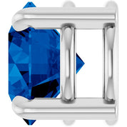 14K White 7 mm Lab-Grown Blue Sapphire Pendant